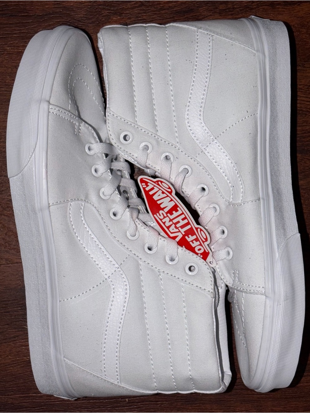 Vans size 10 White High-Top Canvas Sneakers